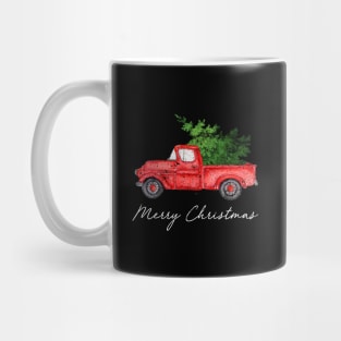 Merry Christmas Retro Vintage Red Truck Mug